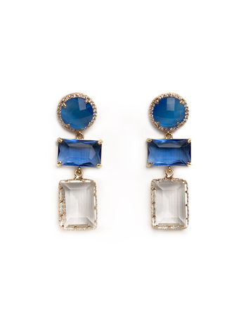 Crystal earrings with zircon