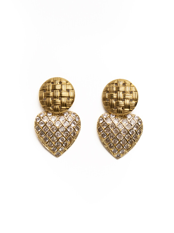 Heart earrings with zircon