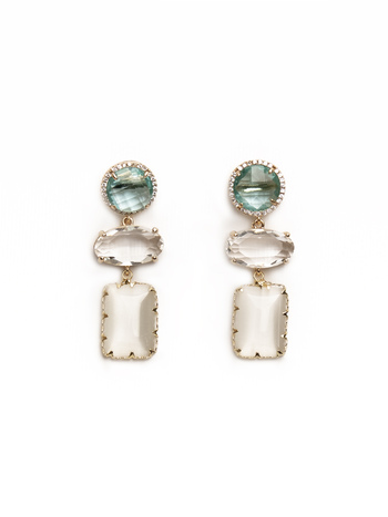 Earrings with crystals and zircon